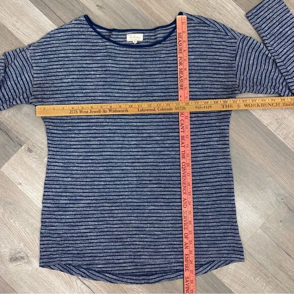 Lou & Grey Striped Knit Tunic Pullover Top Blue Large - Picture 11 of 11